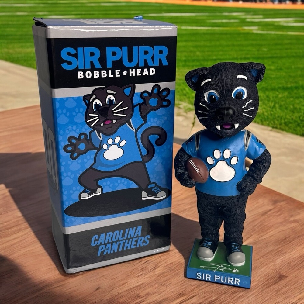 Sir Purr Carolina Panthers Mascot Bobblehead PSL SGA 2025 NC Football Box NFL
